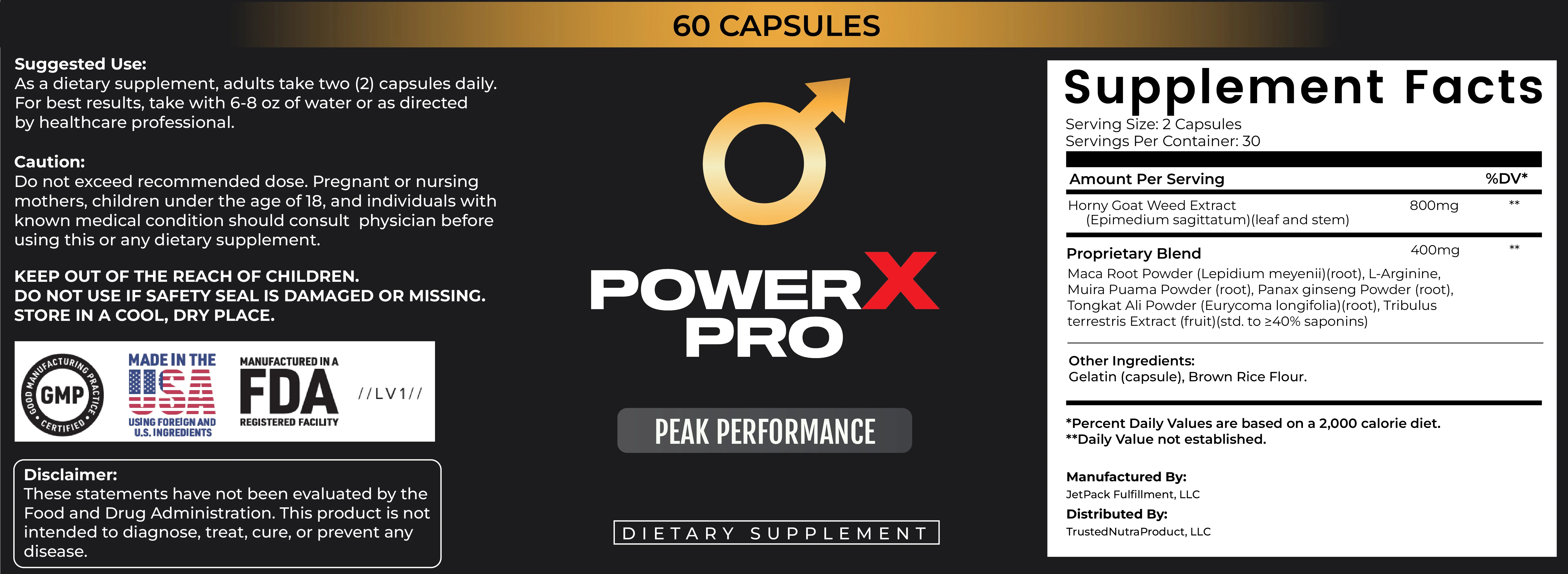PowerX Pro Product Label